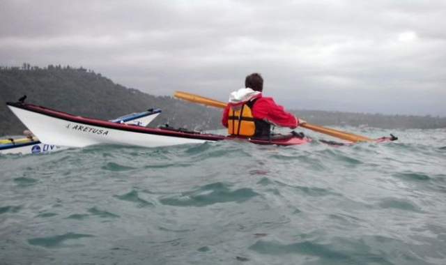  Kayaking among the waves 